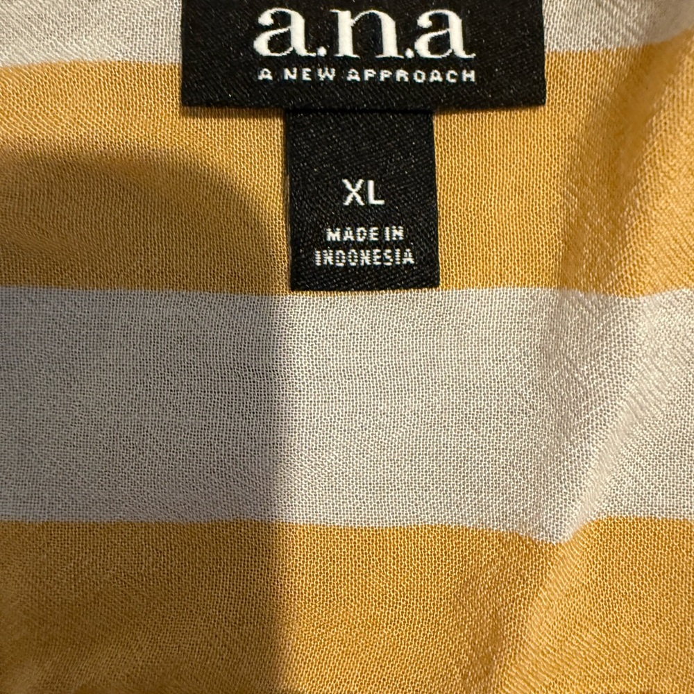 a.n.a Yellow and White Striped Blouse - Picture 3 of 3